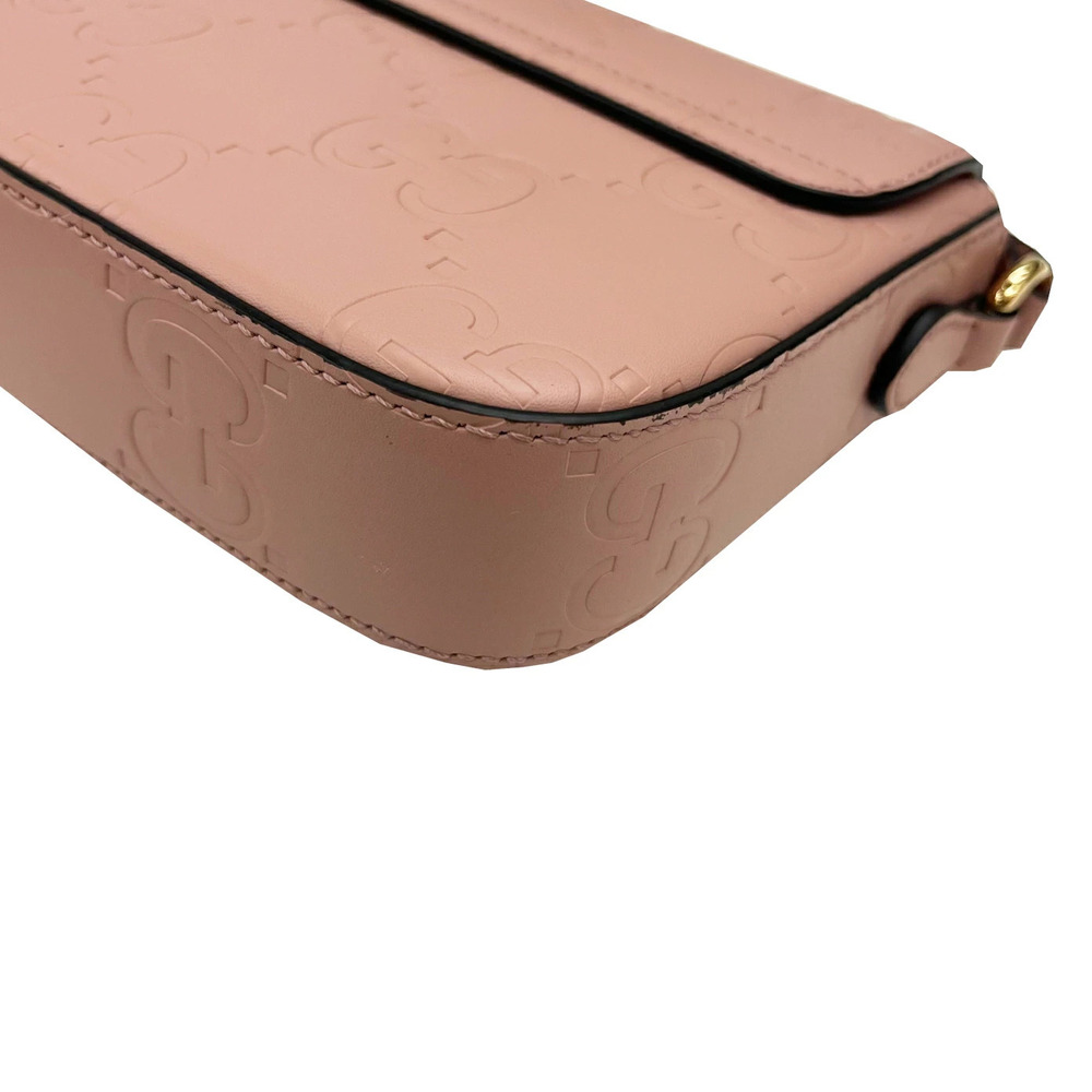 GUCCI Super Shoulder Bag GG Leather Pink Crossbody - Picture 8 of 11